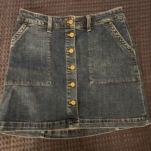 J. Crew - Washed Denim Button-Front Women's Skirt